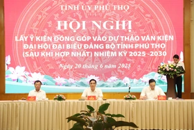 Hội nghị lấy ý kiến đóng góp vào dự thảo văn kiện Đại hội đại biểu Đảng bộ tỉnh Phú Thọ nhiệm kỳ 2025 – 2030