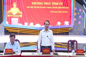 Thường trực Tỉnh uỷ làm việc với Báo và phát thanh, truyền hình Phú Thọ