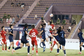 Đội tuyển nữ Indonesia và nữ Campuchia chia điểm trên sân Việt Trì