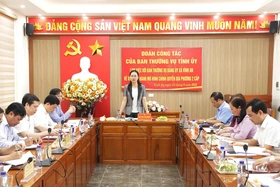 Phó Bí thư Tỉnh ủy Bùi Thị Minh làm việc với xã Vĩnh An  về việc vận hành mô hình chính quyền địa phương 2 cấp
