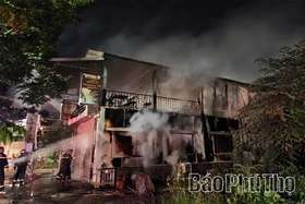 Nhanh chóng dập tắt vụ cháy quán ăn ở xã Bình Nguyên