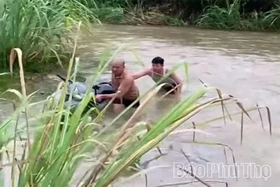 Kịp thời cứu 2 mẹ con bị nước cuốn trôi ở xã Liên Sơn