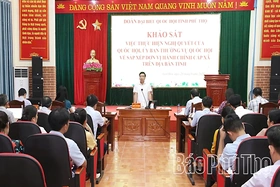 Đoàn Đại biểu Quốc hội tỉnh khảo sát tại xã Liên Hòa