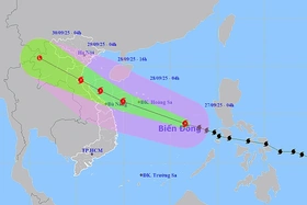 Thời tiết ngày 27/9: Bão số 10 di chuyển gấp đôi tốc độ trung bình, cường độ mạnh
