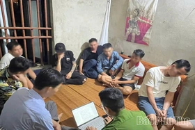 Công an xã Lạc Lương bắt quả tang 2 vụ việc, 10 đối tượng vi phạm pháp luật