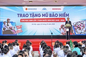 Honda Việt Nam trao tặng 1,8 triệu mũ bảo hiểm cho học sinh lớp 1 toàn quốc năm học 2025 - 2026