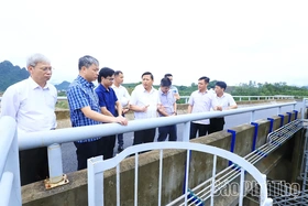 Phó Chủ tịch UBND tỉnh Đinh Công Sứ kiểm tra, chỉ đạo khắc phục hậu quả hoàn lưu bão số 10 khu vực Hoà Bình