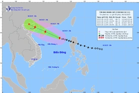 Bão số 11 đang giật cấp 14 tại Biển Đông, sẽ đổ bộ vào Quảng Ninh sáng 6/10