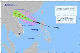 Bão số 11 khả năng lệch lên phía Bắc, đề phòng dông lốc trước bão