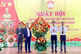 Phó Bí thư Tỉnh ủy Nguyễn Mạnh Sơn dự Ngày hội Đại đoàn kết toàn dân tộc tại thôn Đồng Bưng