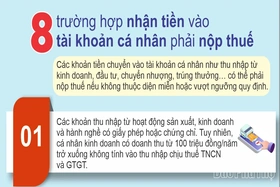 8 trường hợp nhận tiền vào tài khoản cá nhân phải nộp thuế