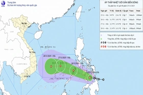 Thời tiết ngày 25/11: Áp thấp nhiệt đới có khả năng mạnh lên thành bão