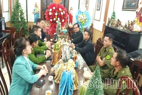 Công an xã An Nghĩa chủ động bảo đảm ANTT giáo xứ Đồng Danh trong dịp Noel