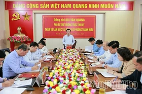 Phó Bí thư Thường trực Tỉnh ủy Bùi Văn Quang thăm, làm việc với Đảng bộ phường Thanh Miếu