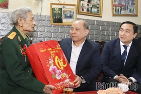 Đồng chí Bùi Đức Hinh tặng quà Tết người có công tiêu biểu tại phường Thống Nhất