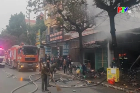 Cháy cửa hàng kinh doanh tại phường Vĩnh Yên