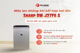 Review máy hút ẩm Sharp DW-J27FV-S kèm lọc không khí chi tiết