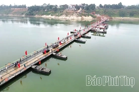 Hạn chế giao thông đường thuỷ nội địa phục vụ vận hành cầu phao PMP60T thay thế cầu sông Lô