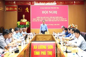 Phó Chủ tịch UBND tỉnh Quách Tất Liêm kiểm tra tiến độ các dự án giao thông trọng điểm tại xã Lương Sơn