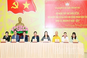 Các ứng cử viên đại biểu HĐND tỉnh khóa XX tiếp xúc cử tri tại phường Nông Trang