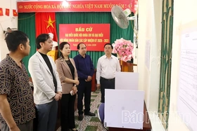 Kiểm tra công tác chuẩn bị bầu cử tại xã Thịnh Minh