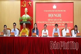 Ứng cử viên đại biểu HĐND tỉnh tiếp xúc cử tri tại xã Hy Cương