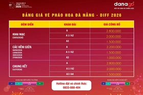 Bảng giá vé pháo hoa Đà Nẵng DIFF 2026 chính thức công bố