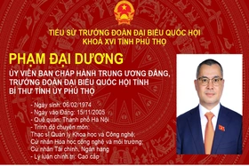 Tiểu sử Trưởng Đoàn đại biểu Quốc hội khóa XVI tỉnh Phú Thọ