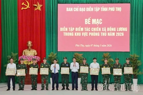 Bế mạc diễn tập điểm tác chiến xã Đồng Lương trong khu vực phòng thủ năm 2026
