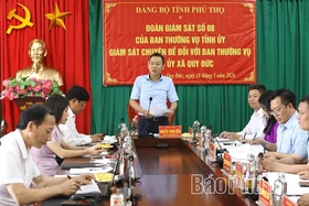 Giám sát 4 chuyên đề đối với Ban Thường vụ Đảng ủy xã Quy Đức