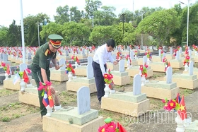 Đoàn đại biểu và thân nhân liệt sĩ tỉnh Phú Thọ viếng Nghĩa trang Liệt sĩ Quốc tế Việt - Lào