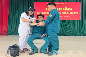 Xã Liên Châu: Tập huấn kỹ năng phòng, chống thiên tai và tìm kiếm cứu nạn&nbsp;