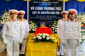 Đón nhận hài cốt liệt sĩ Nguyễn Văn Yến về an táng tại nghĩa trang quê nhà