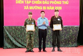 Xã Mường Bi hoàn thành diễn tập chiến đấu phòng thủ năm 2026