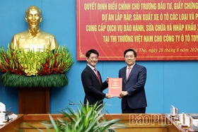 Phú Thọ điều chỉnh chủ trương đầu tư cho Toyota Việt Nam: Nâng tổng vốn đầu tư lên 373 triệu USD