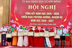 Xã Sơn Đông&nbsp;giảm từ 12 trường học xuống còn 3 trường sau sắp xếp các trường công lập