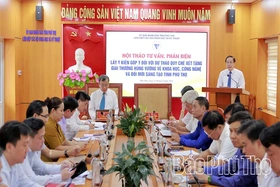 Lấy ý kiến về dự thảo Quy chế xét tặng Giải thưởng Hùng Vương về khoa học, công nghệ và đổi mới sáng tạo tỉnh Phú Thọ