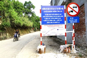 Sớm khắc phục sạt lở, đảm bảo an toàn trên đường tỉnh 448