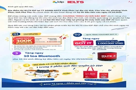 Thông báo đăng ký thi IELTS IDP tại điểm thi Trung tâm GDNN - GDTX Vĩnh Phúc