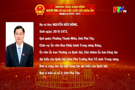Tiểu sử và chương trình hành động ứng cử Đại biểu Quốc hội khóa XVI của đồng chí Nguyễn Hữu Đông