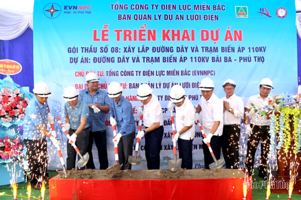 Triển khai thi công dự án “Xây lắp đường dây và trạm biến áp 110kV Bãi Ba - Phú Thọ”