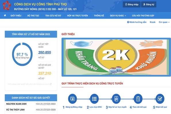 97,7% thủ tục hành chính được xử lý đúng hạn