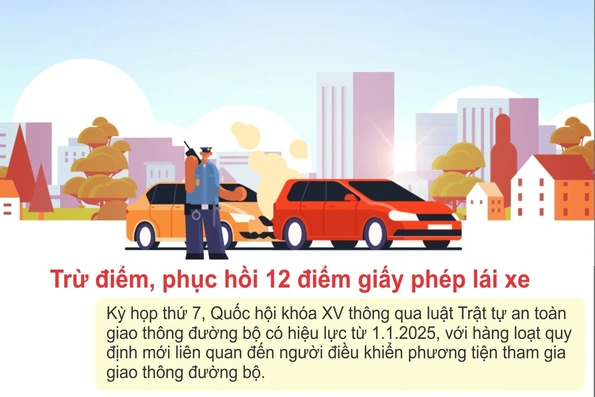 Trừ điểm, phục hồi 12 điểm giấy phép lái xe