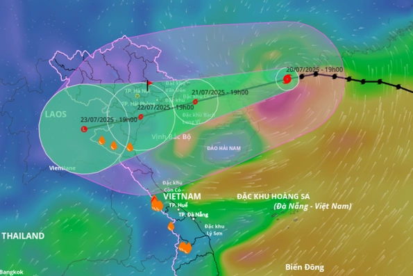 Bão Wipha mạnh cấp 11, tiến vào Vịnh Bắc Bộ