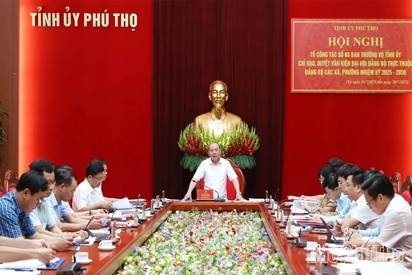 Tổ công tác số 3 duyệt văn kiện Đại hội Đảng bộ 6 xã nhiệm kỳ 2025 - 2030
