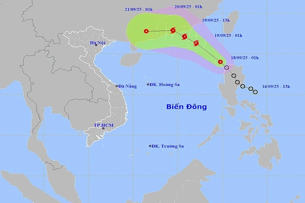 Thời tiết ngày 18/9: Áp thấp nhiệt đới tiến vào Biển Đông