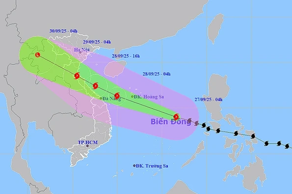 Thời tiết ngày 27/9: Bão số 10 di chuyển gấp đôi tốc độ trung bình, cường độ mạnh