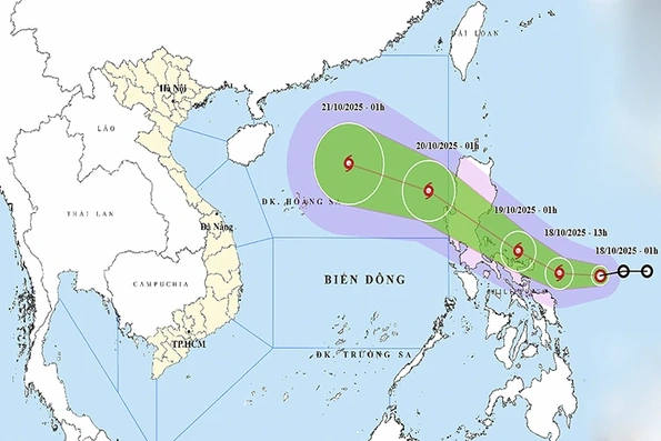 Thời tiết ngày 18/10: Biển Đông xuất hiện áp thấp nhiệt đới có khả năng mạnh lên thành bão