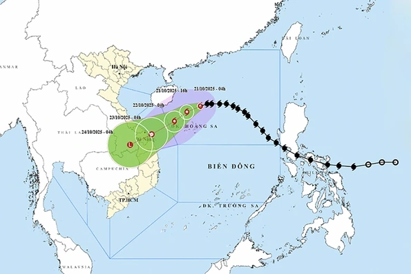 Thời tiết ngày 21/10: Bão số 12 mạnh cấp 10 hướng vào miền Trung