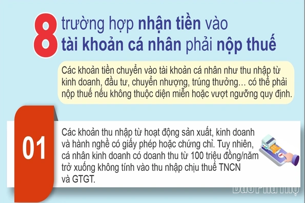 8 trường hợp nhận tiền vào tài khoản cá nhân phải nộp thuế